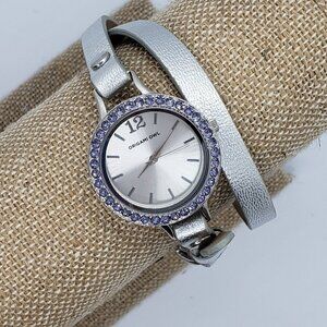 Origami Owl * Silver Leather Wrap Bracelet Watch